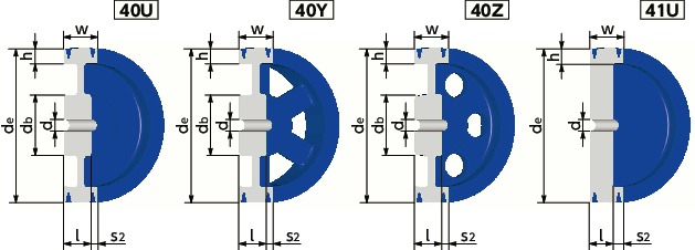 8V-10ウェッジプーリー - 8V・8VX適用寸法図