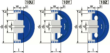 8V-4ウェッジプーリー - 8V・8VX適用寸法図